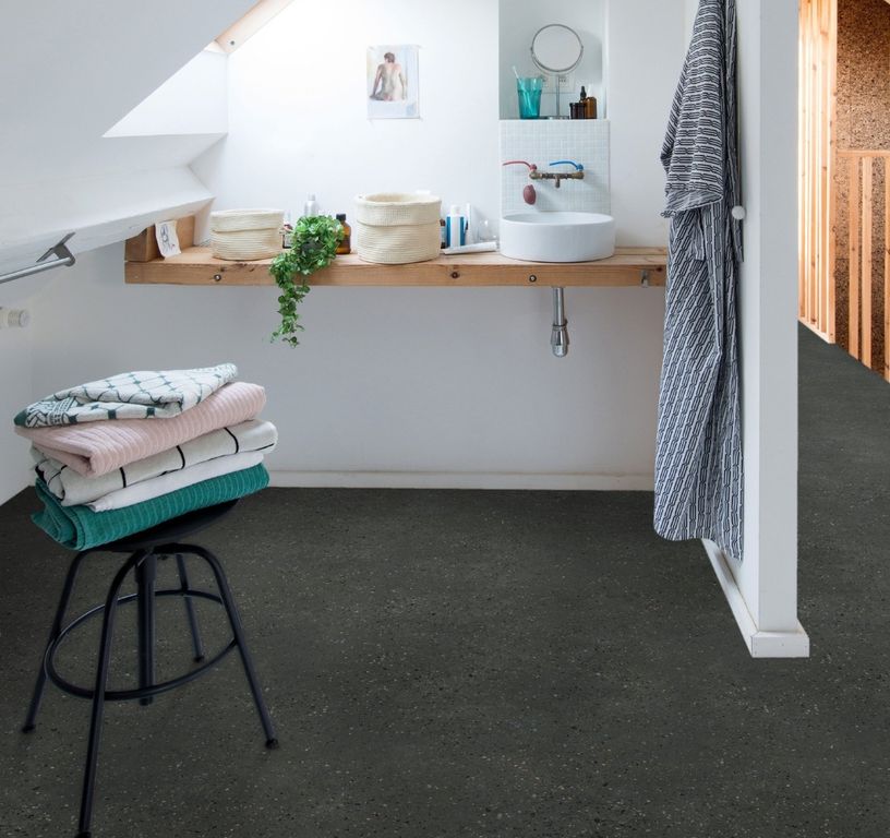 Sol vinyle rouleau BLACKTEX , Béton anthracite, rouleau 4.00 m