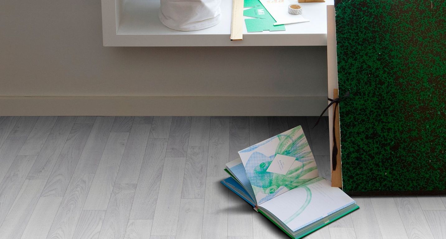 Sol vinyle rouleau NOVO , Bois blanc, rouleau 4.00 m