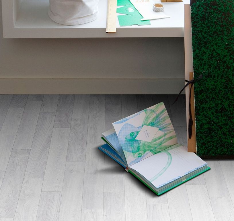 Sol vinyle rouleau NOVO , Bois blanc, rouleau 4.00 m