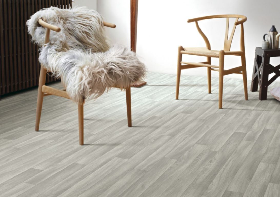 Sol vinyle rouleau STYLE , Bois gris, rouleau 4.00 m