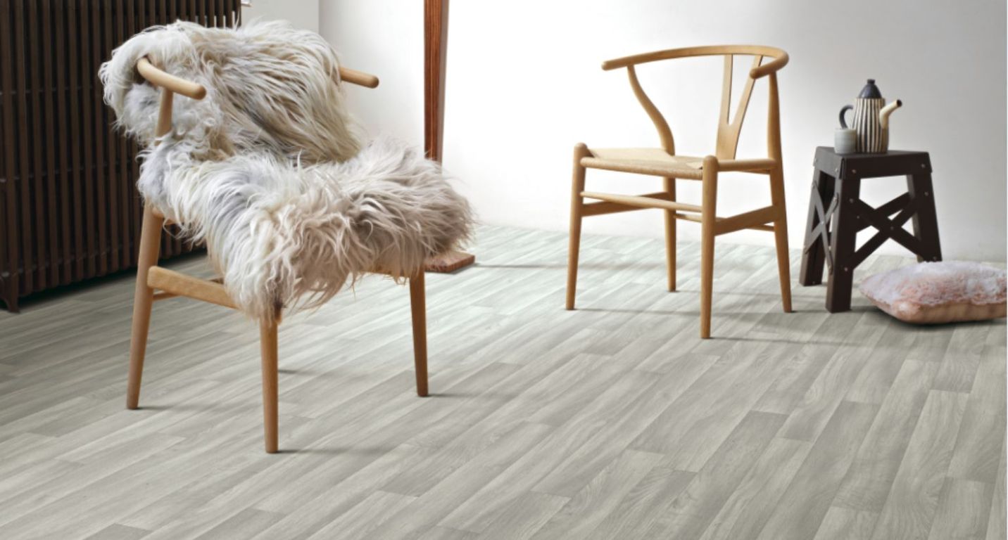 Sol vinyle rouleau STYLE , Bois gris, rouleau 4.00 m