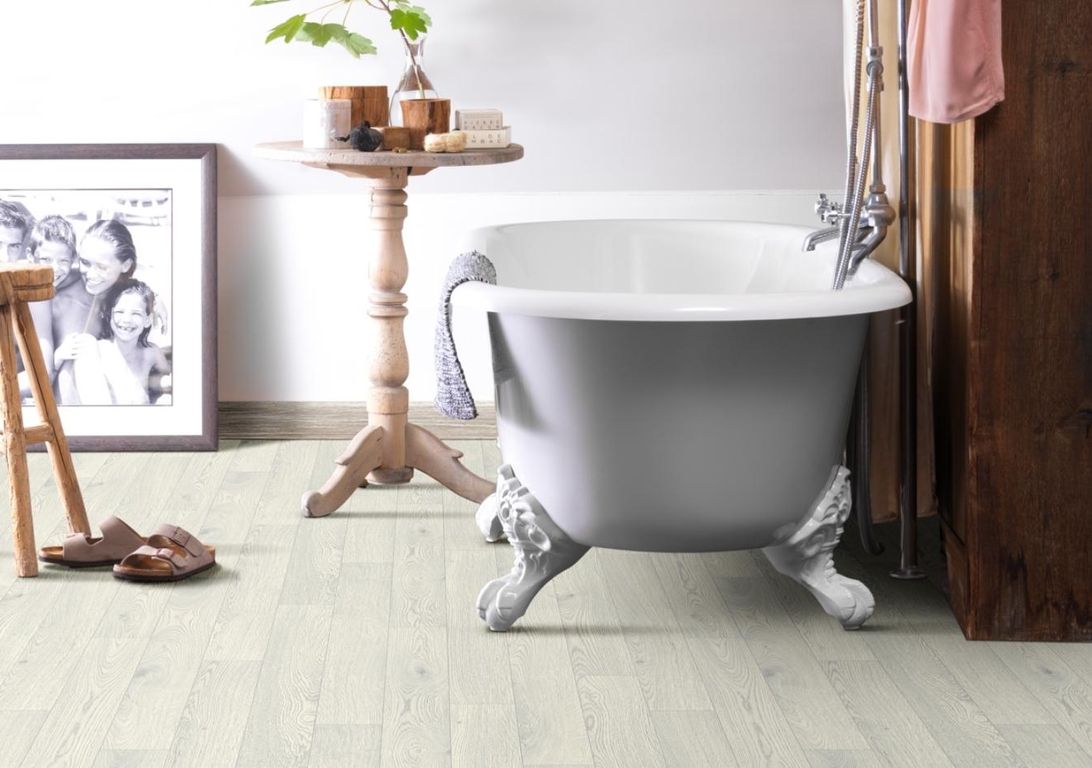 Sol vinyle rouleau SMARTEX , Bois blanc, rouleau 4.00 m