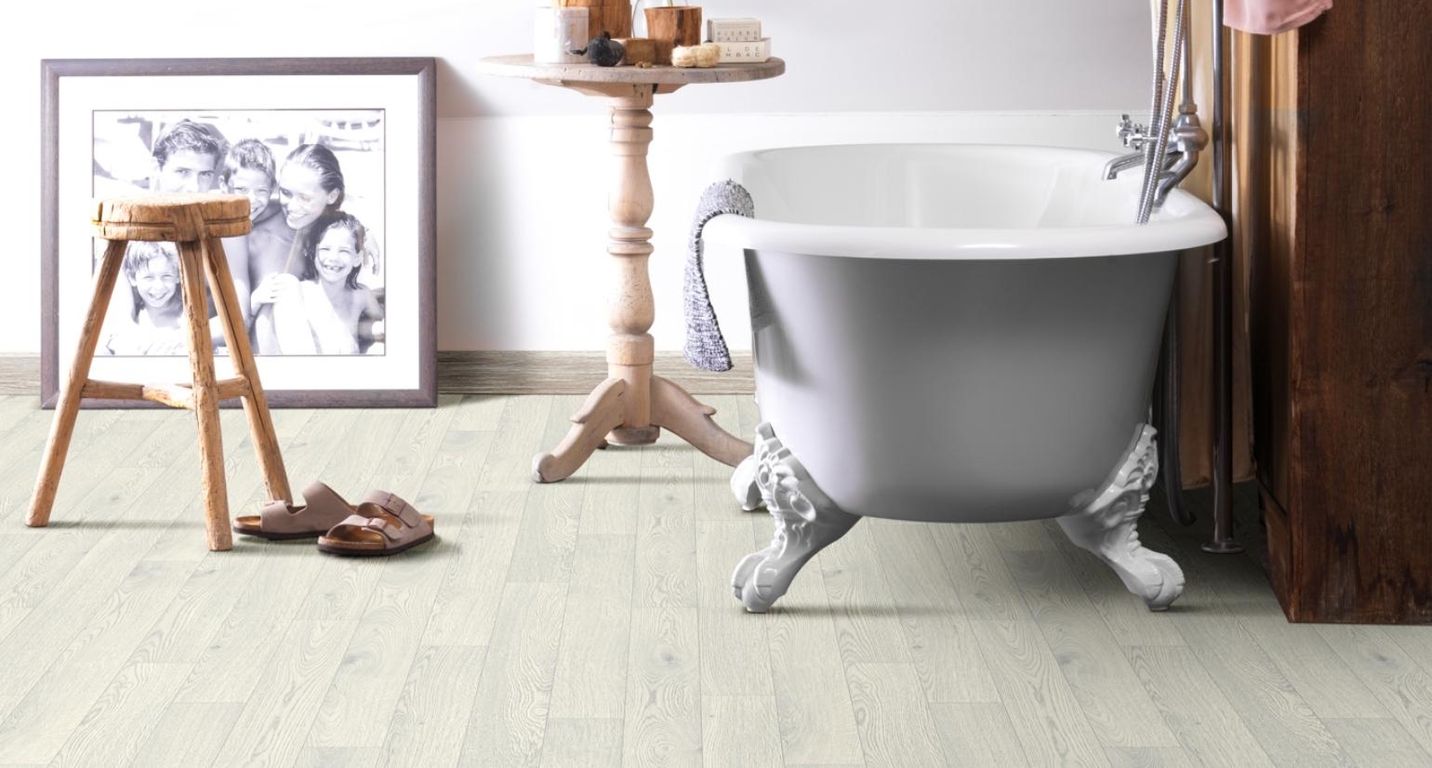 Sol vinyle rouleau SMARTEX , Bois blanc, rouleau 4.00 m