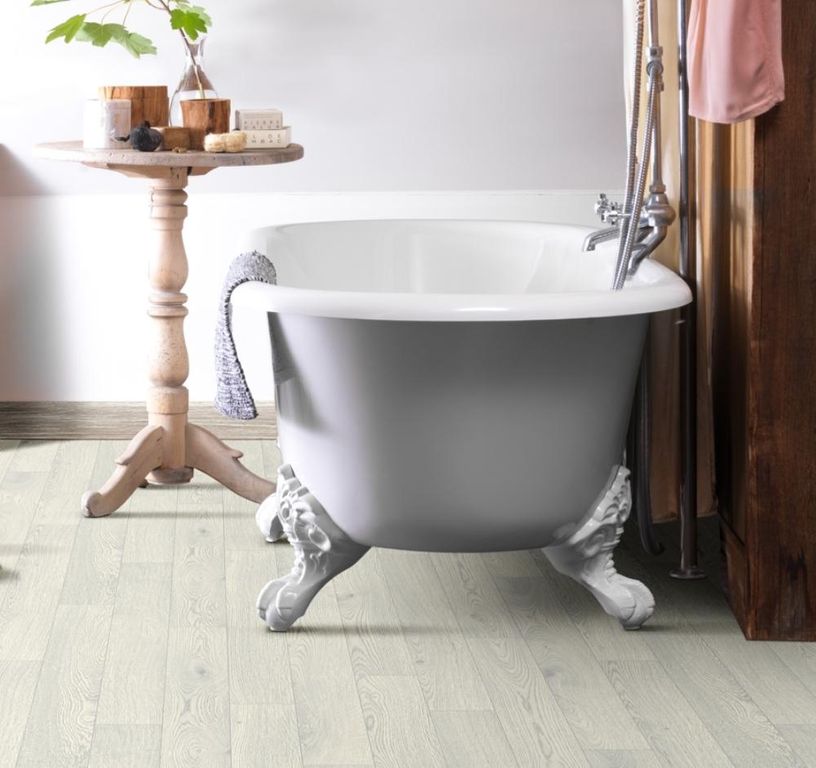 Sol vinyle rouleau SMARTEX , Bois blanc, rouleau 4.00 m