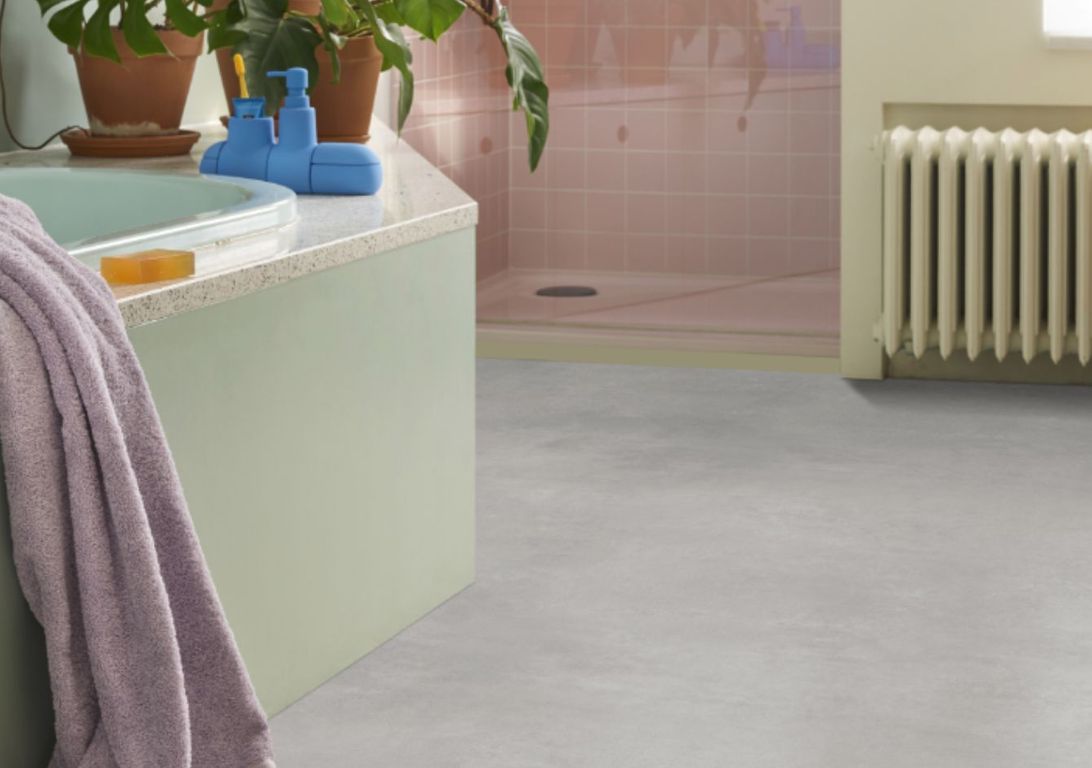 Sol vinyle rouleau SMARTEX , Béton gris moyen, rouleau 4.00 m