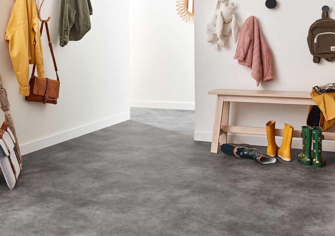 Sol vinyle rouleau TEXAS , Béton gris moyen, rouleau 4.00 m