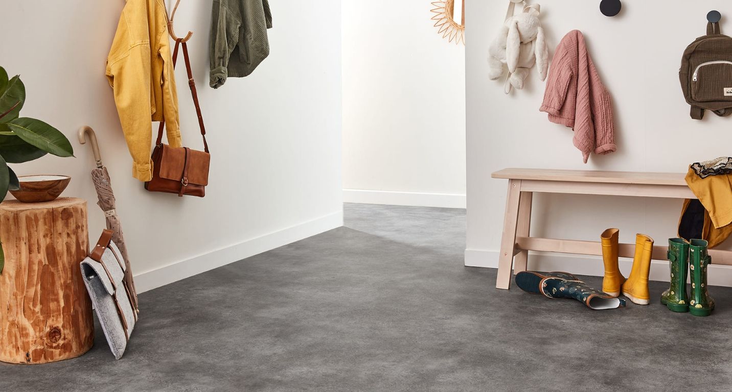 Sol vinyle rouleau TEXAS , Béton gris moyen, rouleau 4.00 m