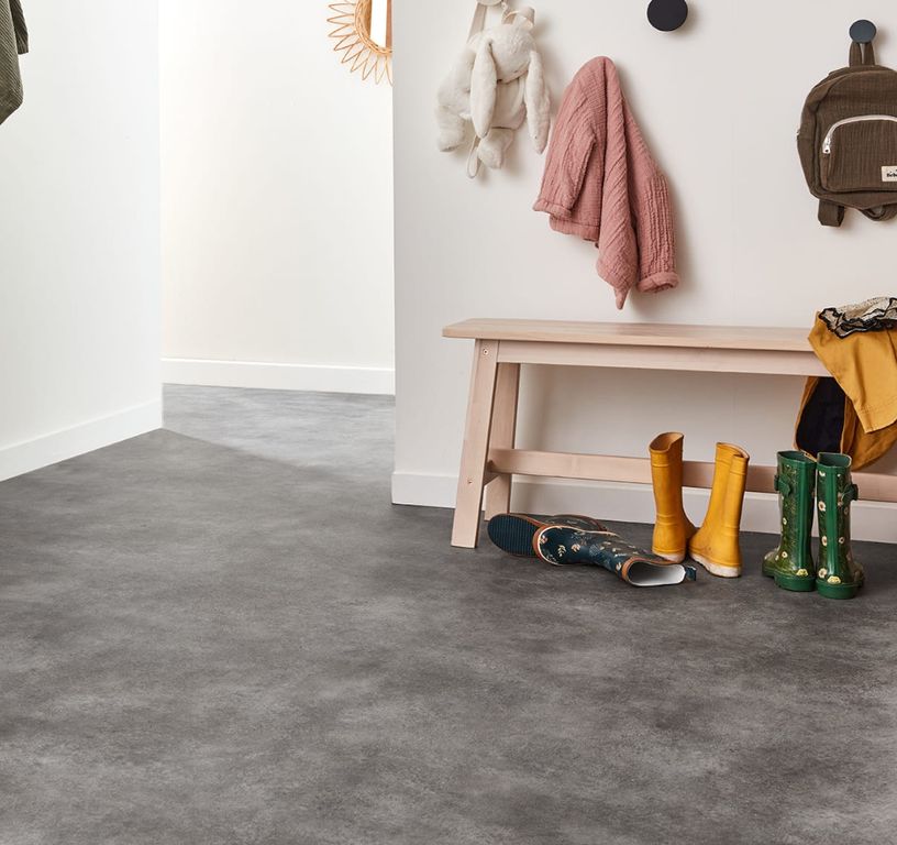 Sol vinyle rouleau TEXAS , Béton gris moyen, rouleau 4.00 m