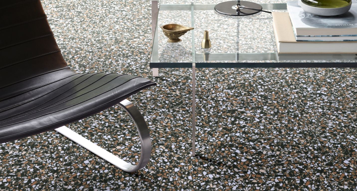 Sol vinyle rouleau MOONLIGHT , Pierre multicolore, rouleau 4.00 m