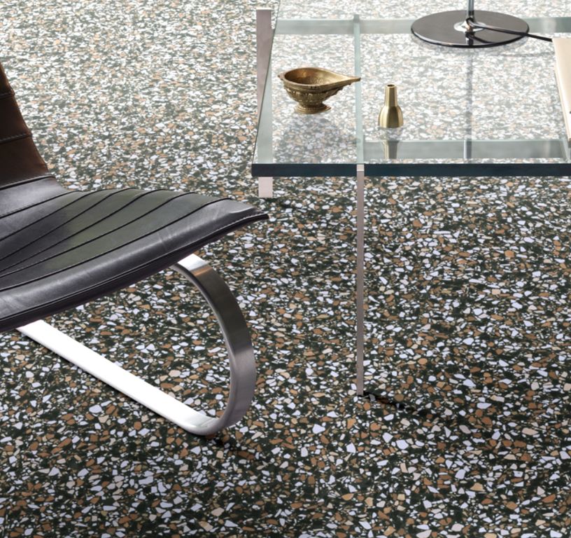 Sol vinyle rouleau MOONLIGHT , Pierre multicolore, rouleau 4.00 m