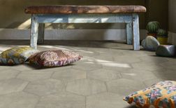 Sol vinyle rouleau MOONLIGHT , Carrelage gris taupe, rouleau 4.00 m