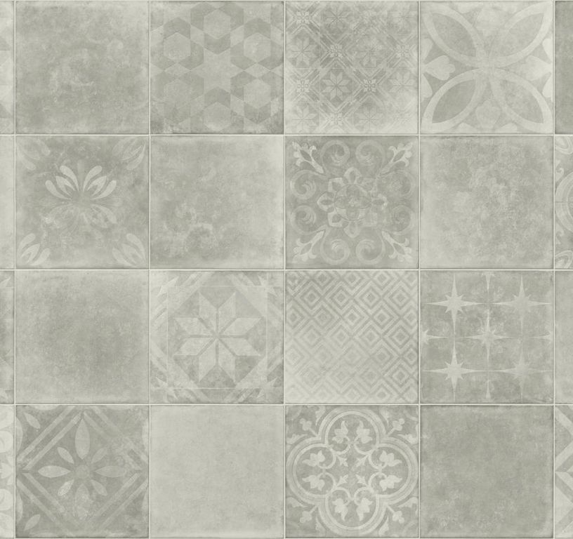 Sol vinyle rouleau MOONLIGHT , Carreaux ciment gris, rouleau 4.00 m