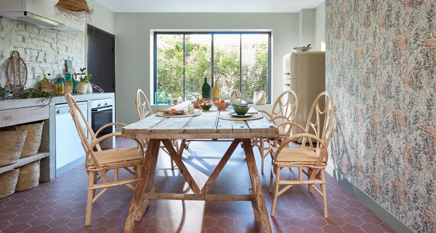 Sol vinyle rouleau MOONLIGHT , Carrelage rouge, rouleau 4.00 m