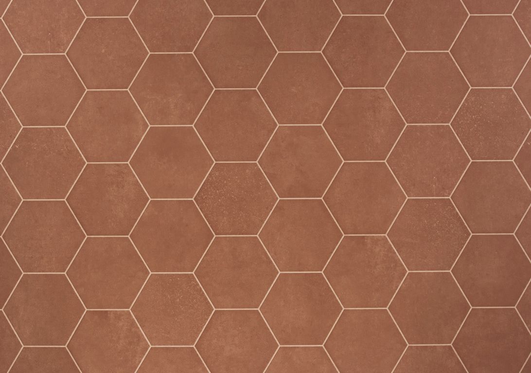 Sol vinyle rouleau MOONLIGHT , Carrelage rouge, rouleau 4.00 m