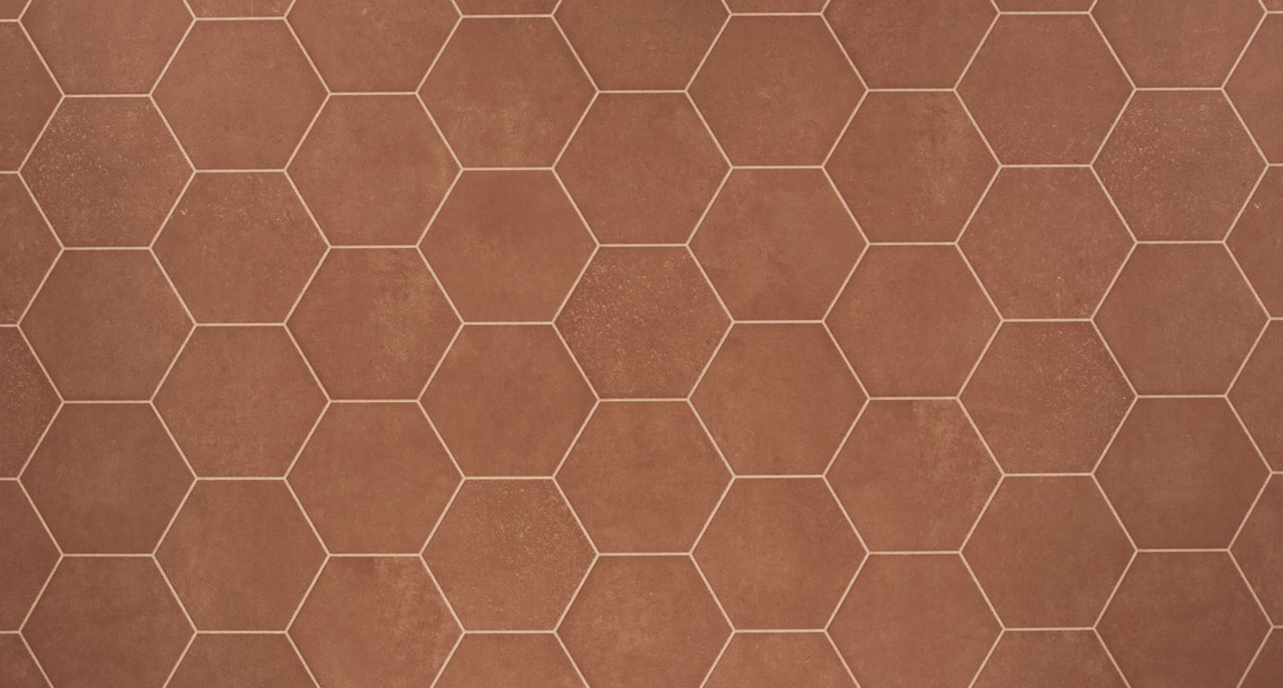 Sol vinyle rouleau MOONLIGHT , Carrelage rouge, rouleau 4.00 m