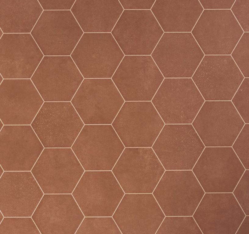 Sol vinyle rouleau MOONLIGHT , Carrelage rouge, rouleau 4.00 m