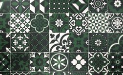 Sol vinyle rouleau MOONLIGHT , Carreaux ciment vert et noir, rouleau 4.00 m