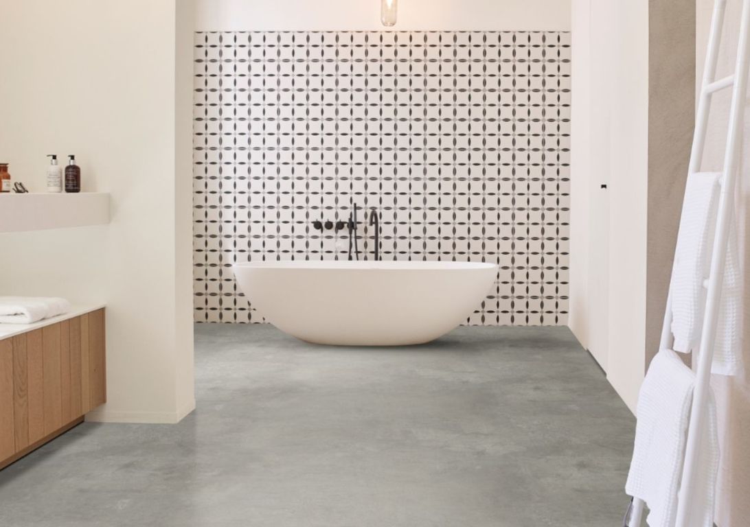 Sol vinyle rouleau SONIPRO , Béton gris clair, rouleau 4.00 m