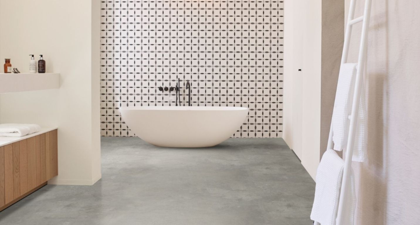 Sol vinyle rouleau SONIPRO , Béton gris clair, rouleau 4.00 m