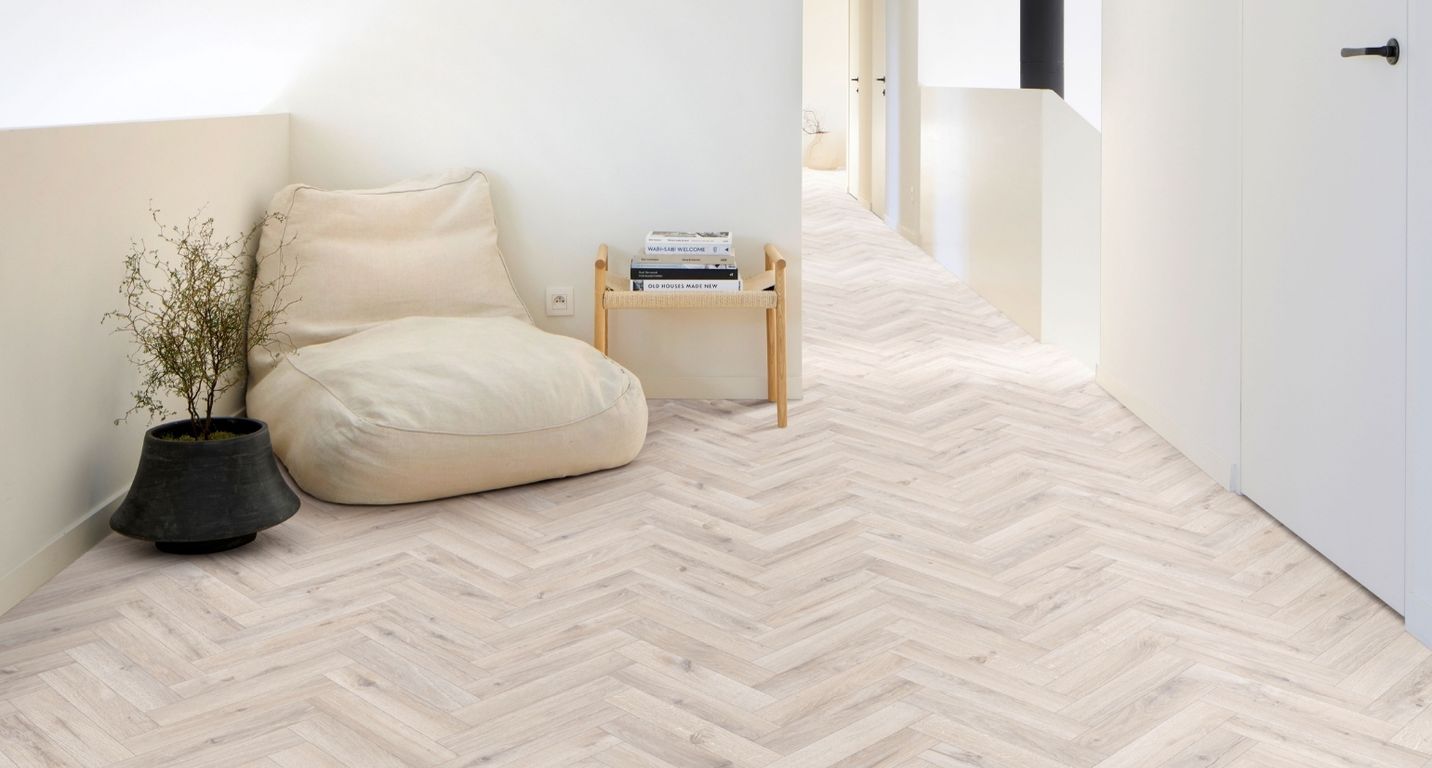 Sol vinyle rouleau TRENTO , Bois bêton rompu bois blanchi, rouleau 4.00 m