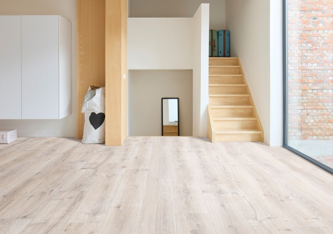 Sol vinyle rouleau TRENTO , Bois bois blanchi, rouleau 4.00 m