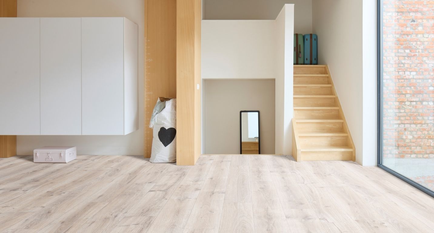 Sol vinyle rouleau TRENTO , Bois bois blanchi, rouleau 4.00 m