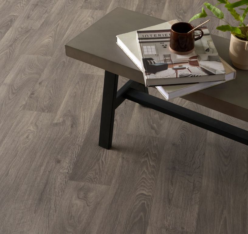 Sol vinyle rouleau TEXMARK , Bois aspect chêne grisé, rouleau 4.00 m