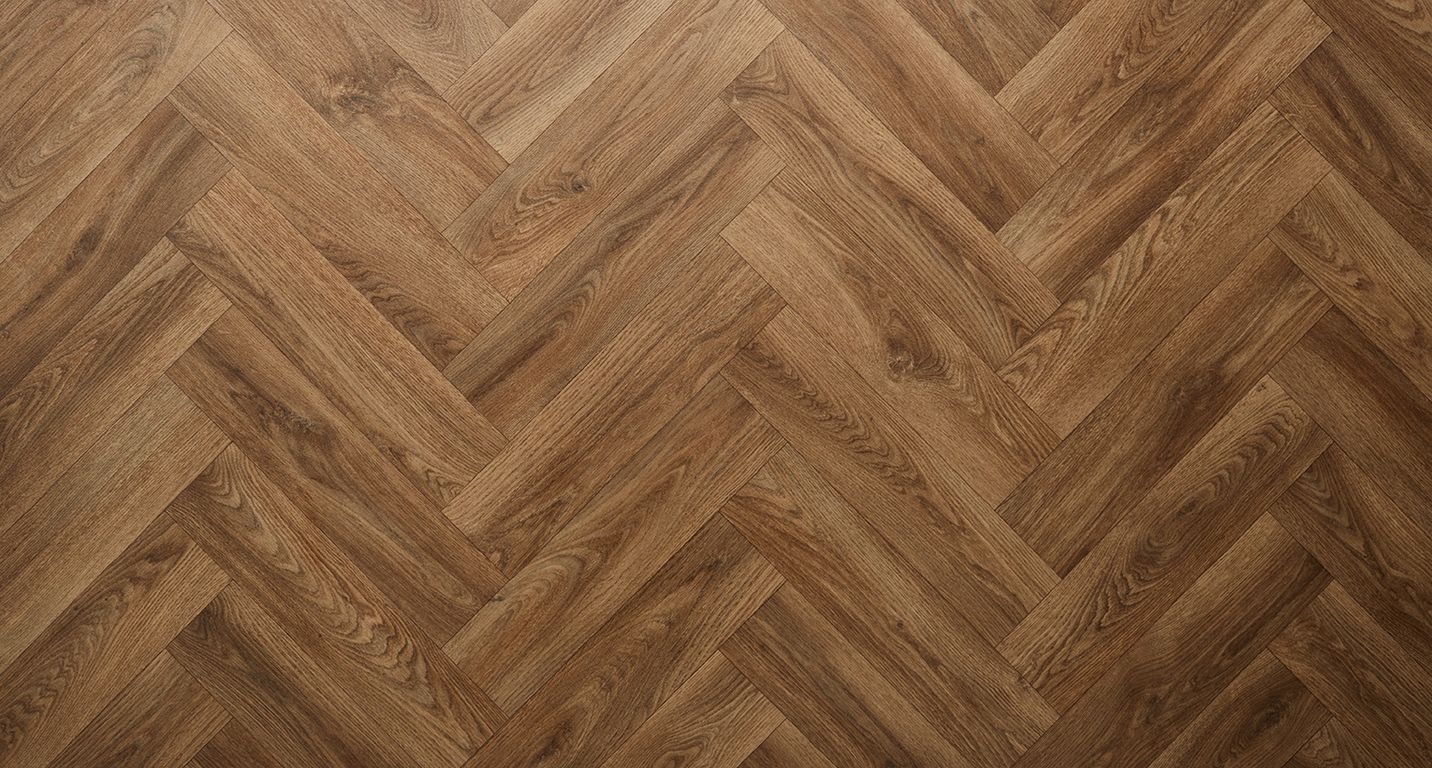 Sol vinyle rouleau TEXMARK , Bois bâton rompu chêne brun, rouleau 4.00 m