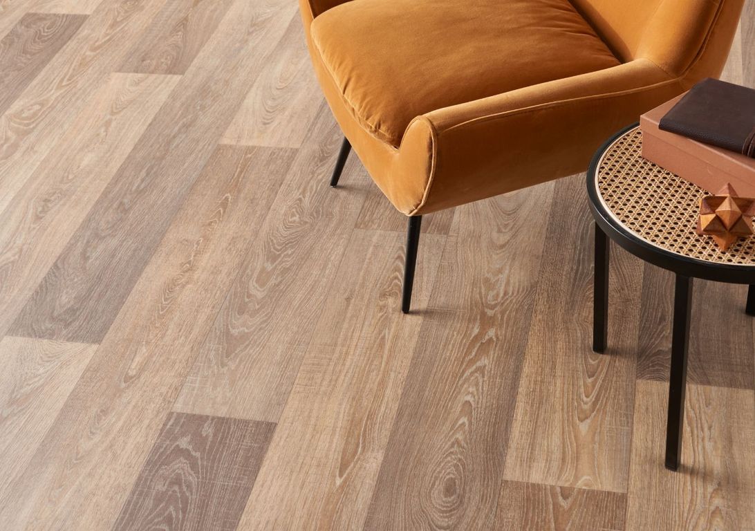 Sol vinyle rouleau TEXMARK , Bois scié naturel, rouleau 4.00 m