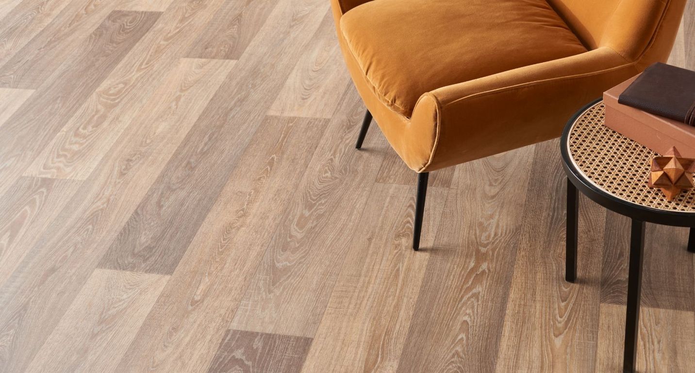 Sol vinyle rouleau TEXMARK , Bois scié naturel, rouleau 4.00 m