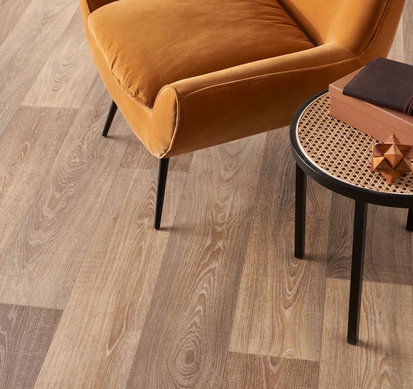 Sol vinyle rouleau TEXMARK , Bois scié naturel, rouleau 4.00 m