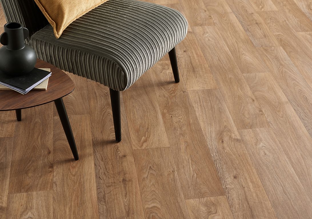 Sol vinyle rouleau TEXMARK , Bois aspect chêne naturel, rouleau 4.00 m