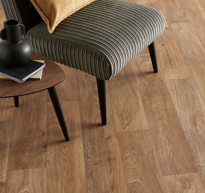 Sol vinyle rouleau TEXMARK , Bois aspect chêne naturel, rouleau 4.00 m