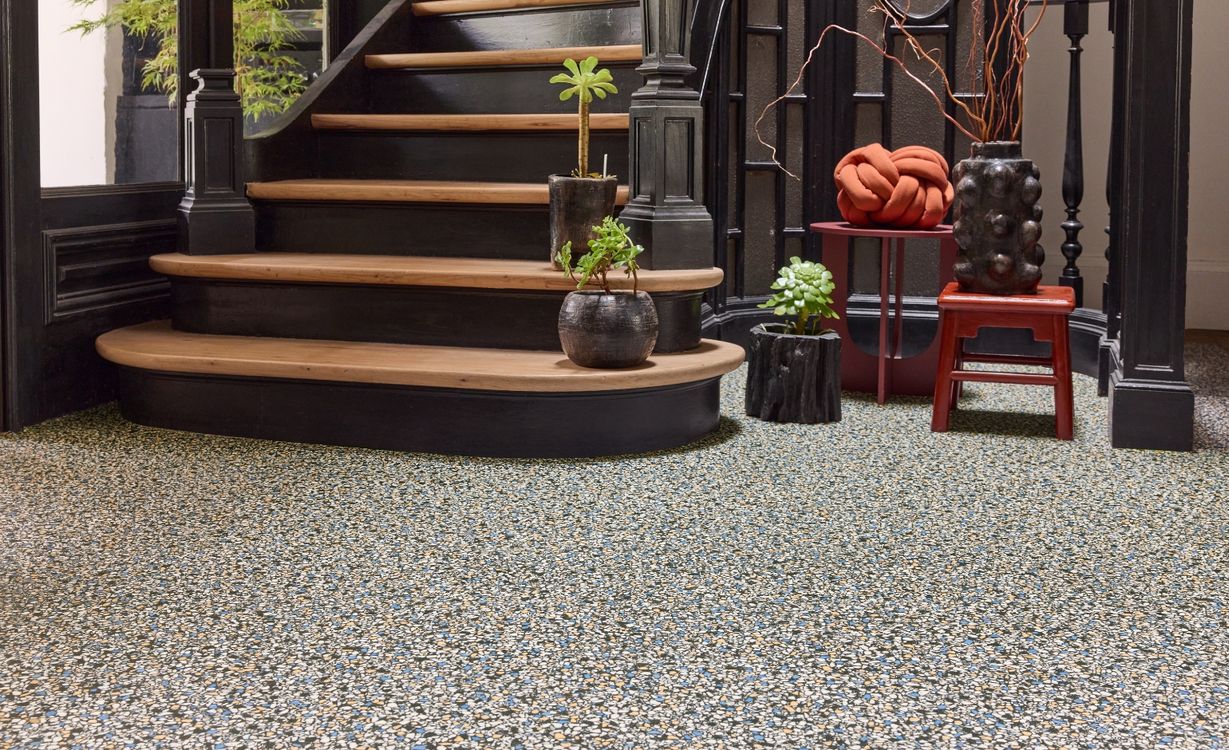 Sol vinyle rouleau TEXMARK , Motif terrazzo art déco, rouleau 4.00 m