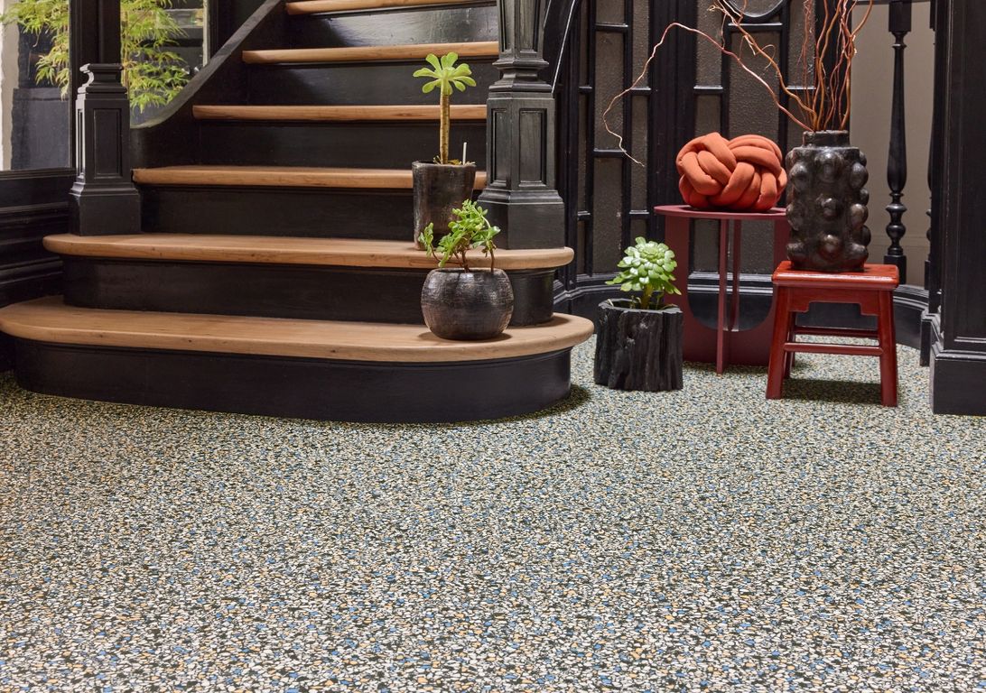 Sol vinyle rouleau TEXMARK , Motif terrazzo art déco, rouleau 4.00 m