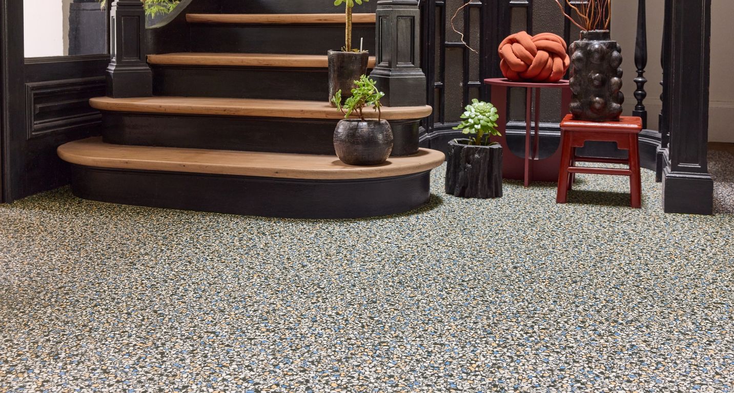 Sol vinyle rouleau TEXMARK , Motif terrazzo art déco, rouleau 4.00 m