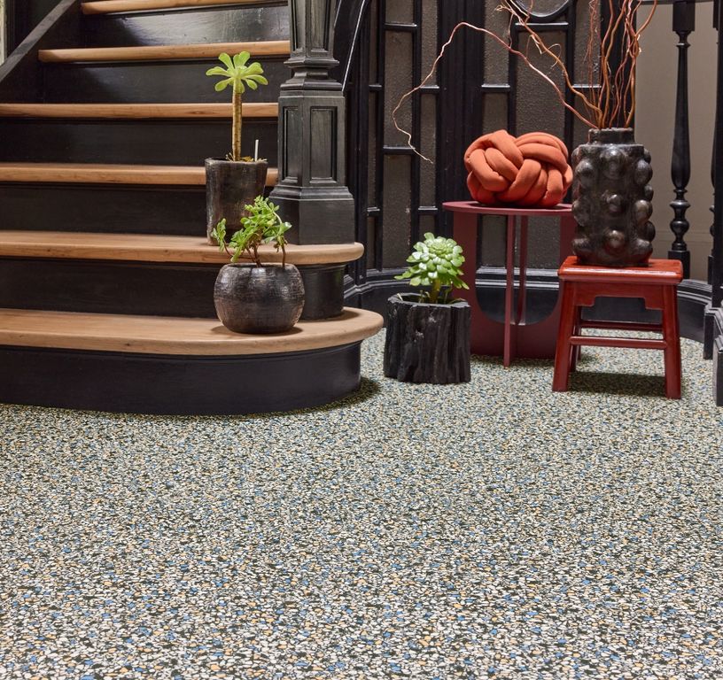 Sol vinyle rouleau TEXMARK , Motif terrazzo art déco, rouleau 4.00 m