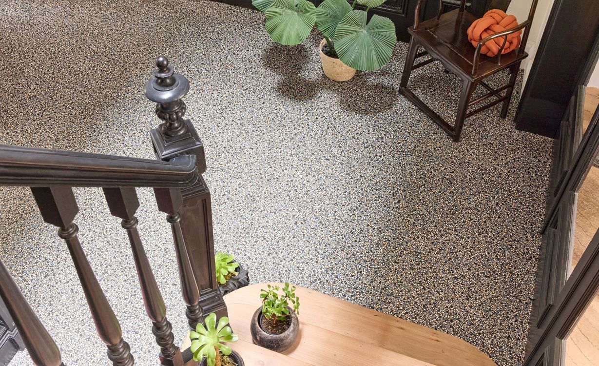 Sol vinyle rouleau TEXMARK , Motif terrazzo art déco, rouleau 4.00 m