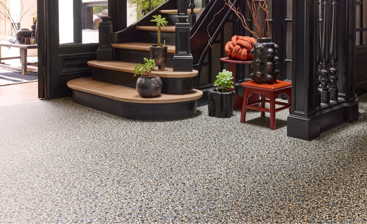 Sol vinyle rouleau TEXMARK , Motif terrazzo art déco, rouleau 4.00 m