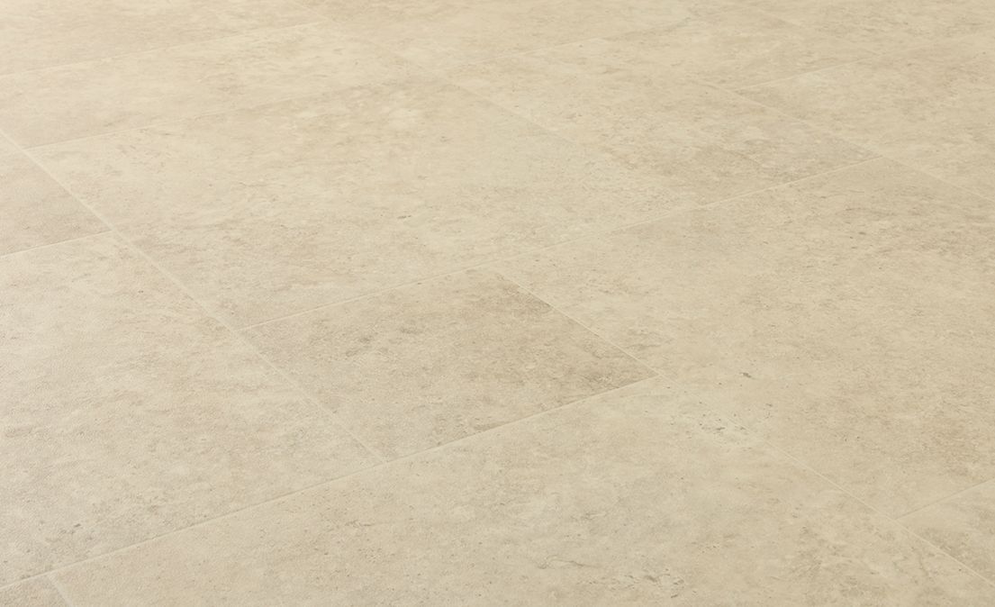 Sol vinyle rouleau COSMOLIKE , Carrelage pierre multiformats, rouleau 4.00 m