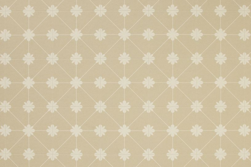 Sol vinyle rouleau COSMOLIKE , Carrelage fleur capuccino , rouleau 4.00 m