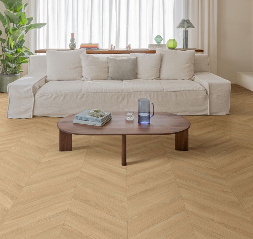 Sol vinyle rouleau COSMOLIKE , Bois chevron chêne, rouleau 4.00 m