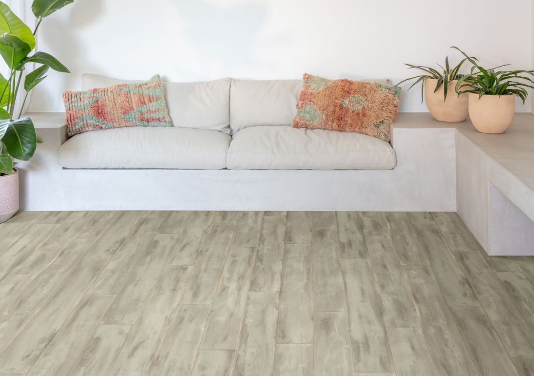 Sol vinyle rouleau COSMOLIKE , Bois lame grise, rouleau 4.00 m