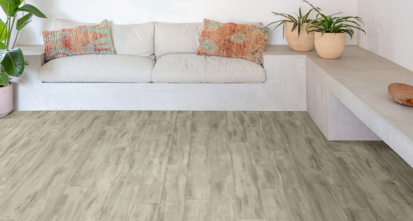 Sol vinyle rouleau COSMOLIKE , Bois lame grise, rouleau 4.00 m