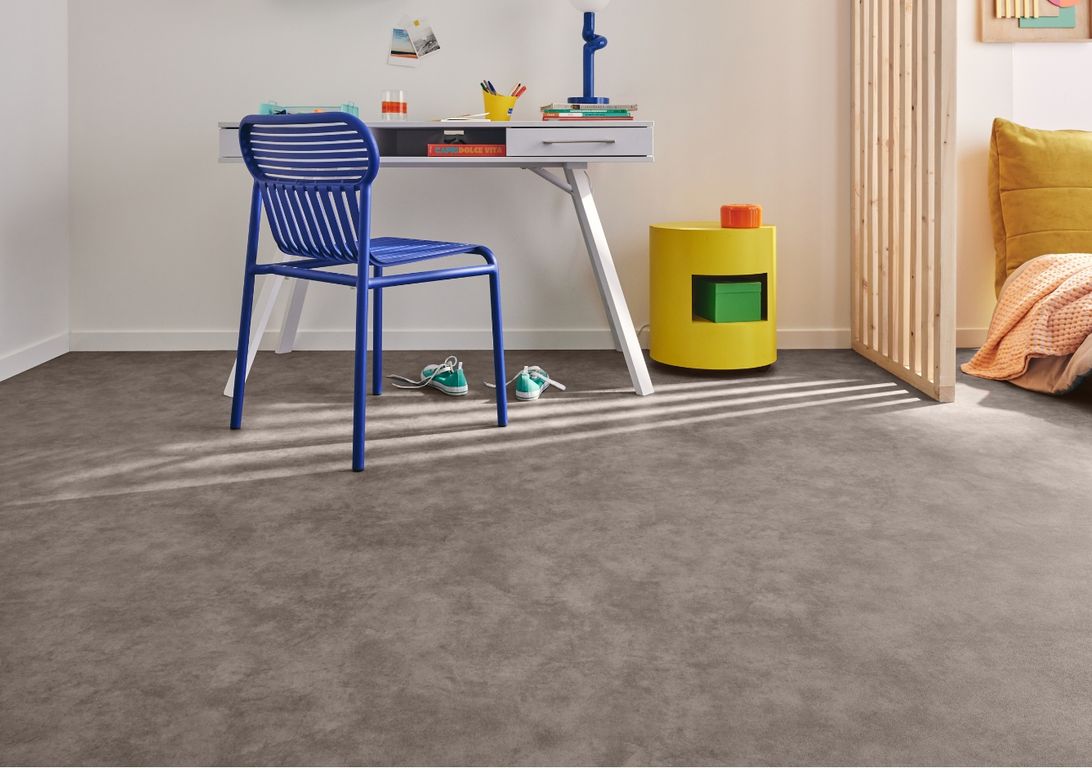 Sol vinyle rouleau DESIGNTEX , Béton béton ciré, rouleau 4.00 m