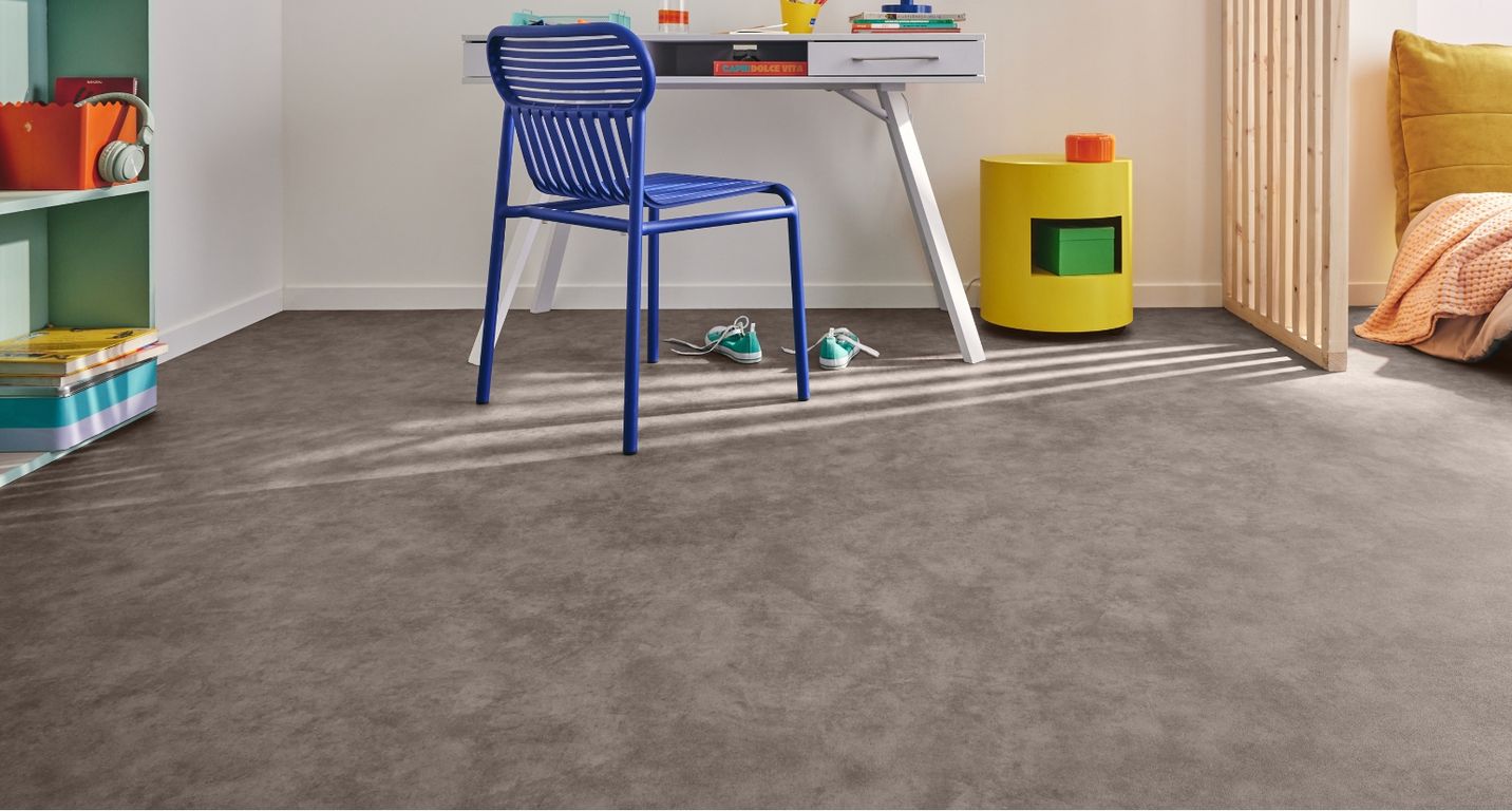 Sol vinyle rouleau DESIGNTEX , Béton béton ciré, rouleau 4.00 m