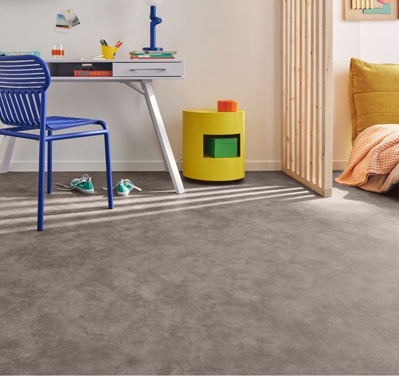 Sol vinyle rouleau DESIGNTEX , Béton béton ciré, rouleau 4.00 m