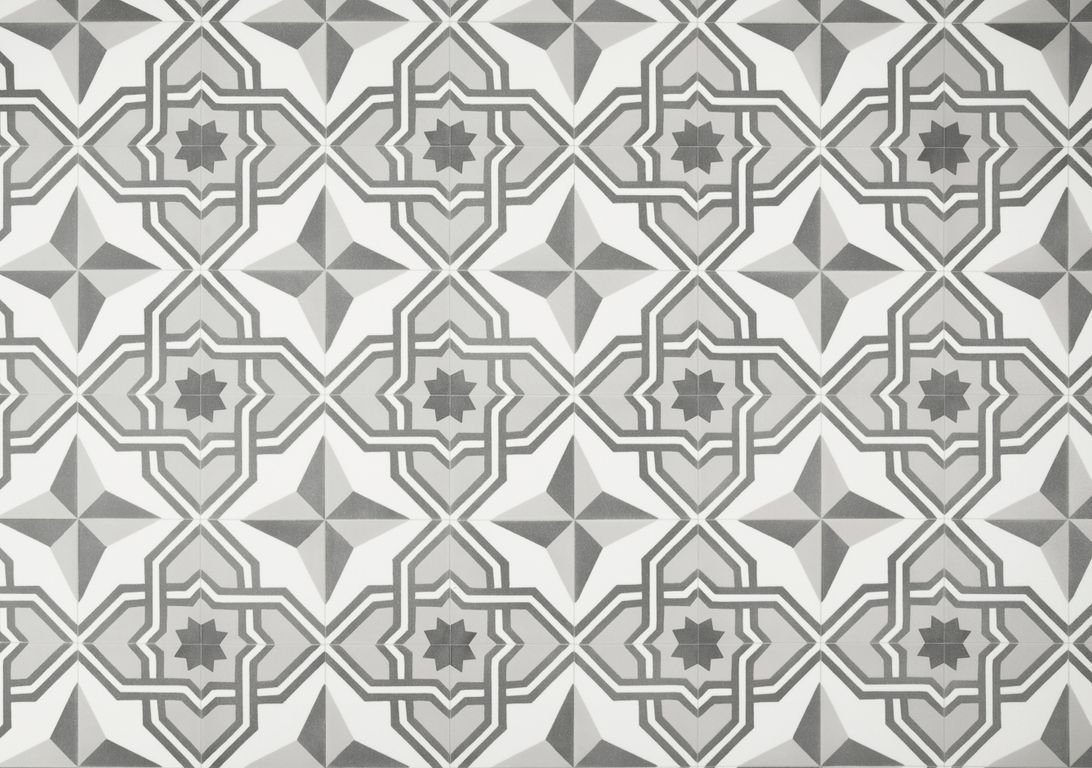 Sol vinyle rouleau DESIGNTEX , Pierre carreau de ciment gris, rouleau 4.00 m