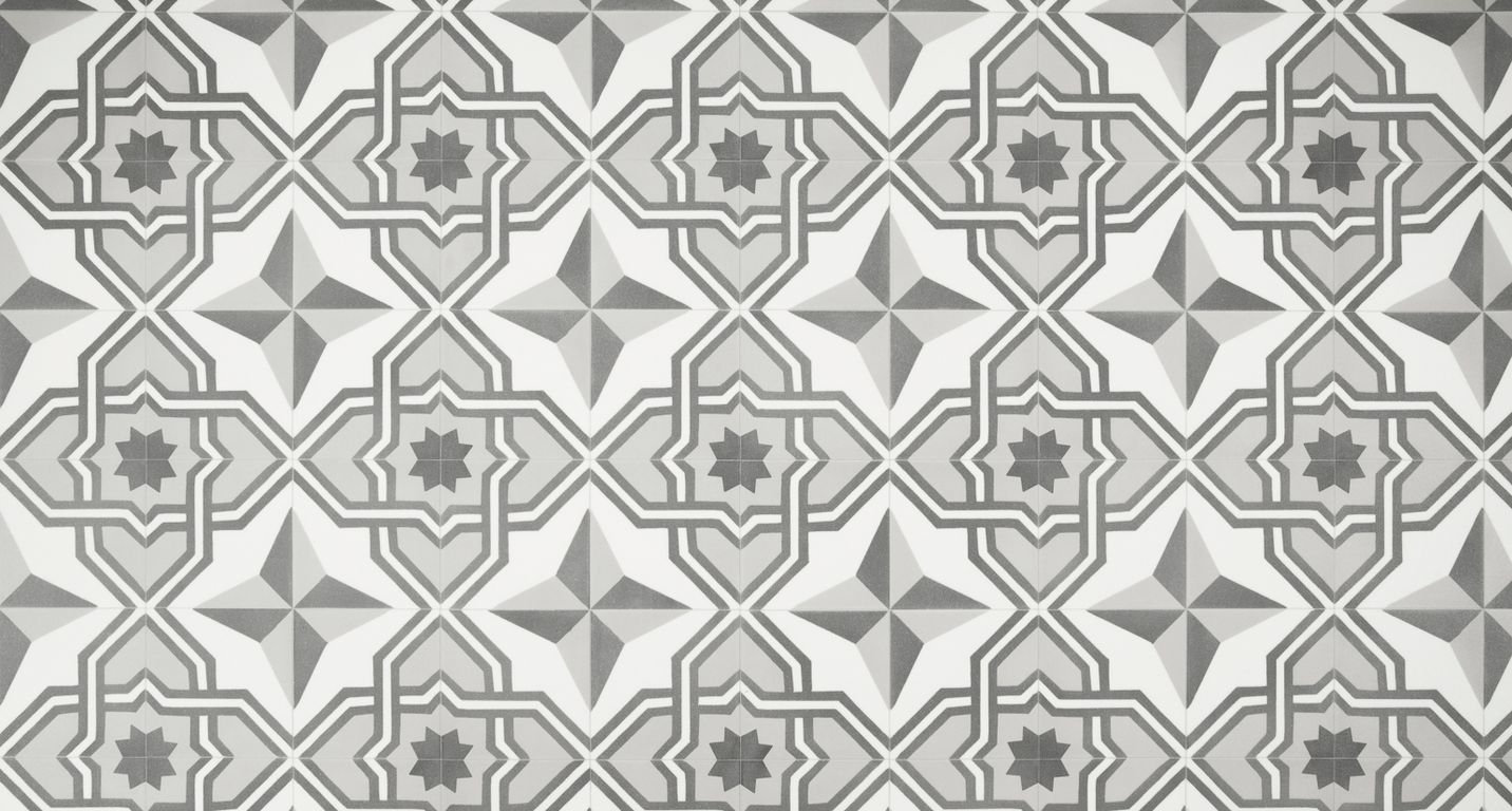 Sol vinyle rouleau DESIGNTEX , Pierre carreau de ciment gris, rouleau 4.00 m