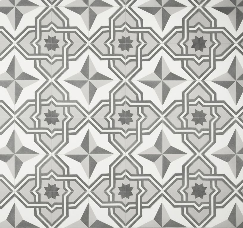 Sol vinyle rouleau DESIGNTEX , Pierre carreau de ciment gris, rouleau 4.00 m